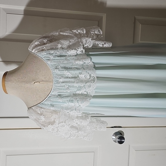 Miss Elaine Light Blue And White Lace,‎ long Vintage Robe. Oversized Small. - Picture 7 of 12